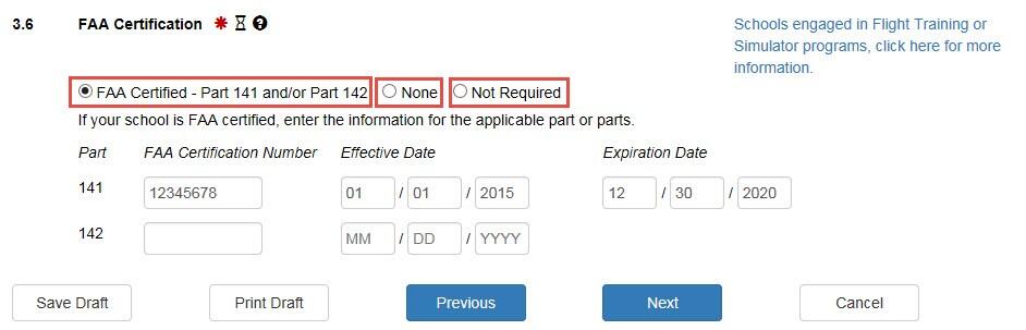edit or delete FAA Certifications