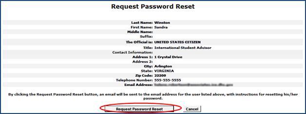 Request Password Reset