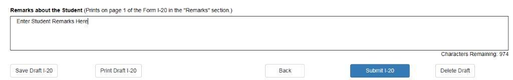 Remarks about the Student Section on Financial Information Page