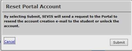  The Reset Portal Account modal