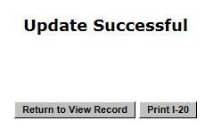update successful message