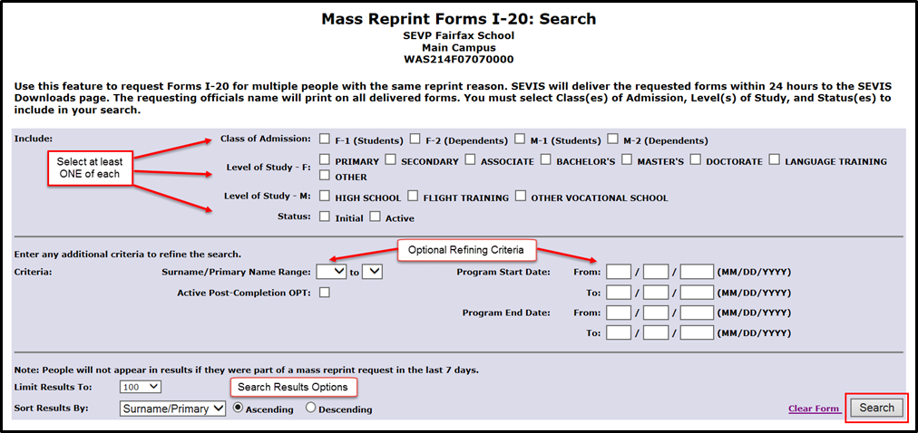 Mass Reprint Forms