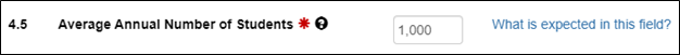 View of the 'Average Annual Number of Students' section