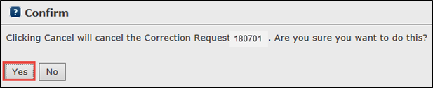 Screenshot of Confirm cancel modal with YES in red.