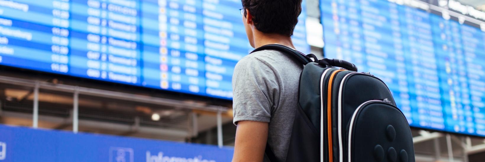 Man at airport departures
